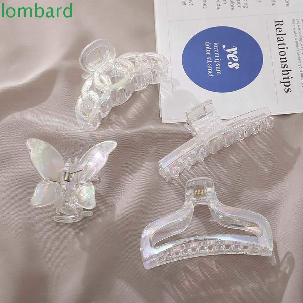 Kẹp Tóc Hình Cá Mập / Chữ Thập Bằng Acrylic Màu Laser Kiểu Hàn Quốc Đơn Giản Xinh Xắn Cho