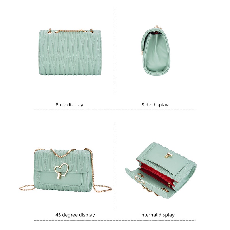 Túi Đeo Chéo Baellerry 2023 Quai Xích Hàn Quốc Ba Chiều Đính Ngọc Trai Thời Trang Cho Nữ