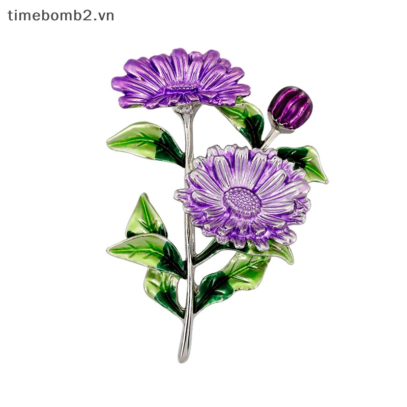 Ghim Cài Áo Hình Hoa Cúc Tráng Men Xinh Xắn