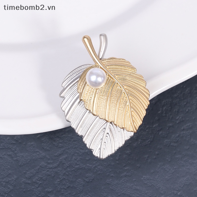{Timebomb} Ghim Cài Áo Kim Loại Hình Lá Phong Thời Trang Vintage Tinh Tế Quyến Rũ Cho Nữ