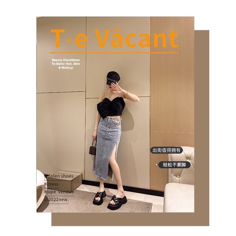 UOUO dép bánh mì Dép Sandal giày nữ Đế Dày Thời Trang Mùa Hè 2023 Cho Nữ HD042512