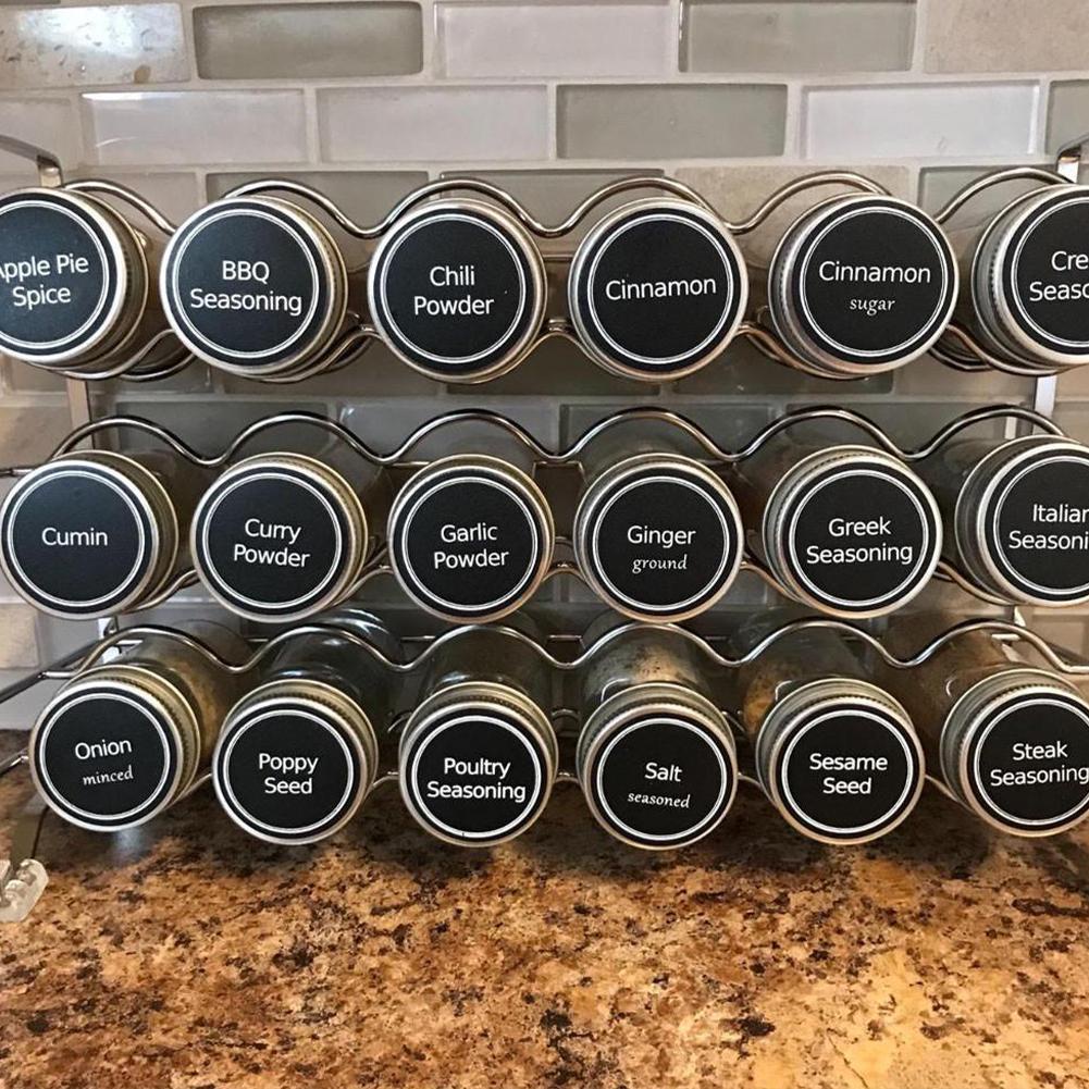 Sticker Dán Bình Đựng Gia Vị Bằng Nhựa PVC Bảng Đen 38mm F8F6