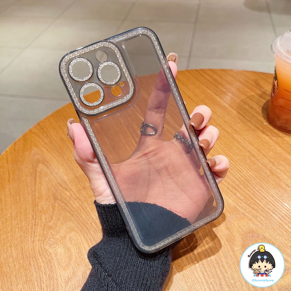 Ốp Điện Thoại TPU Mềm Trong Suốt Đính Đá Sang Trọng Cho IPhone 13 12 11 14 Pro Max XS XR 8 7 Plus