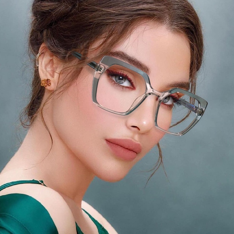 (KIQI-FASHION) COD Mắt Kính Chống Bức Xạ Ánh Sáng Xanh Thời Trang Phong Cách Vintage Phương Tây Cho Nữ