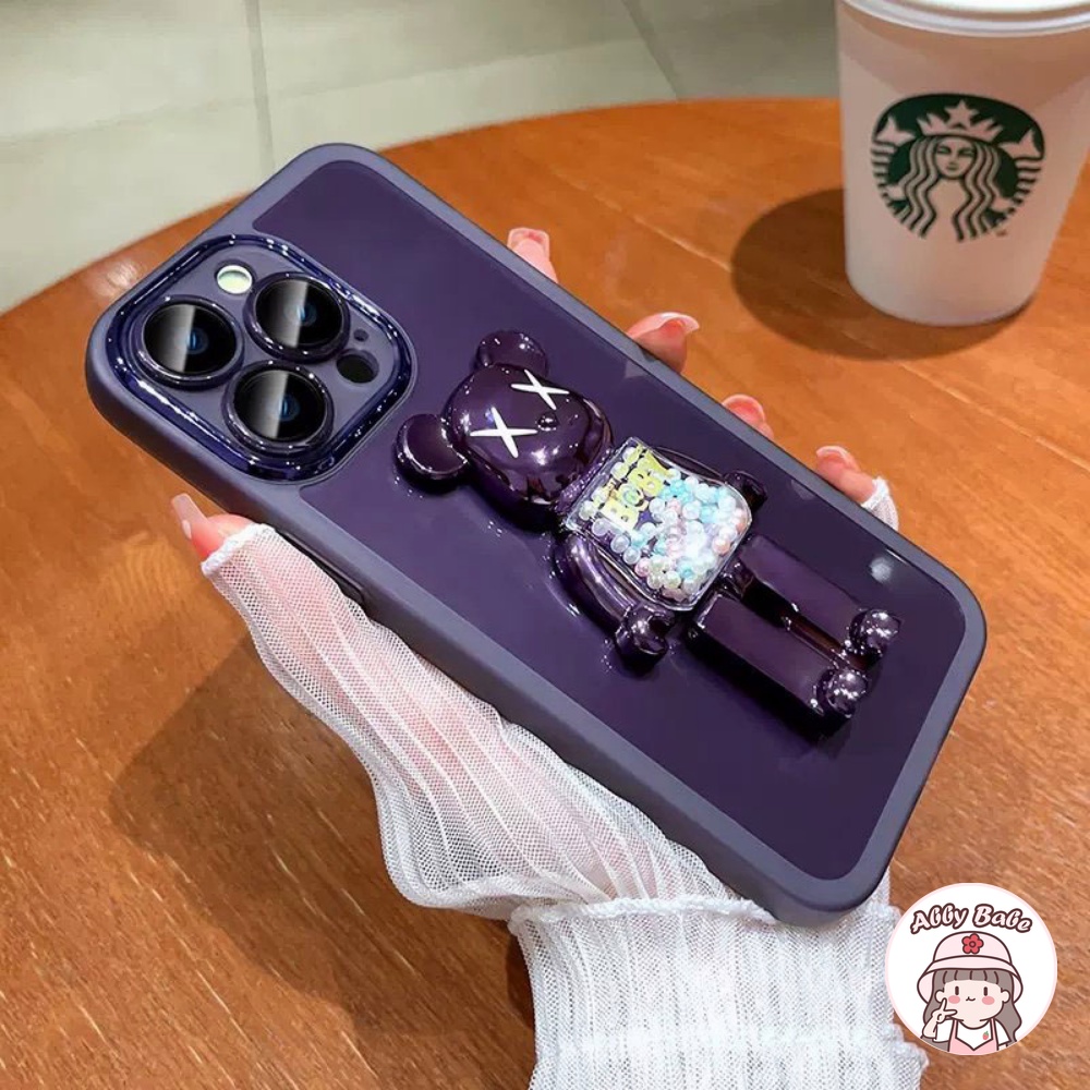 Ốp Điện Thoại TPU Mềm Chống Sốc In Hình Kaws Có Giá Đỡ Bảo Vệ Ống Kính Cho IPhone 14 Pro Max 12 11 Pro Max X XS 11