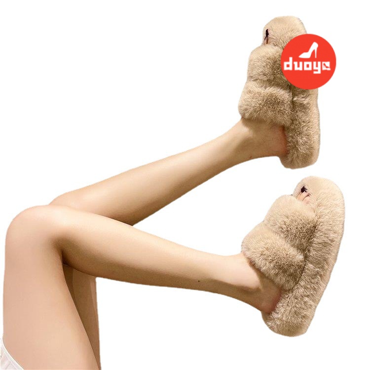 Duoya Dép Lông Nhung Đế Dày Phong Cách Thần Tiên Thời Trang Mùa Thu 2022 Mới Cho Nữ