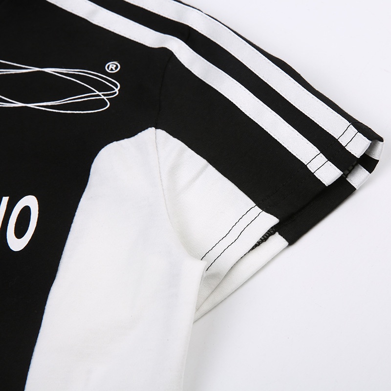 Áo Thun Ngắn Dáng Rộng In Chữ Màu Khối Màu Sắc Giản Dị Dành Cho Bạn Nữ