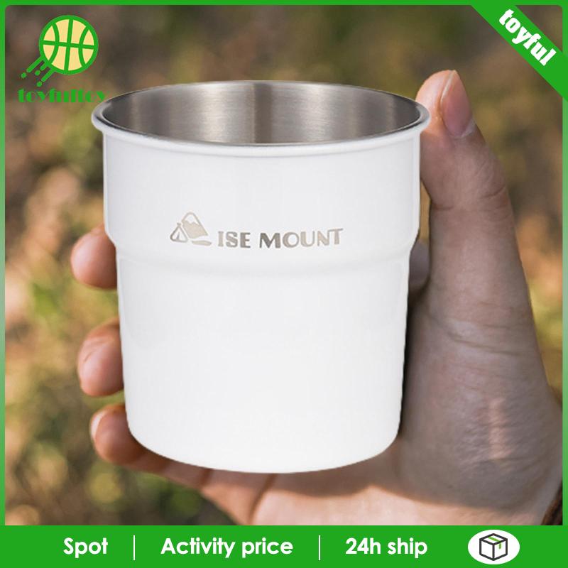 Cốc Uống Nước Bằng Thép Không Gỉ Gọn Nhẹ Tiện Dụng Mang Theo Du Lịch