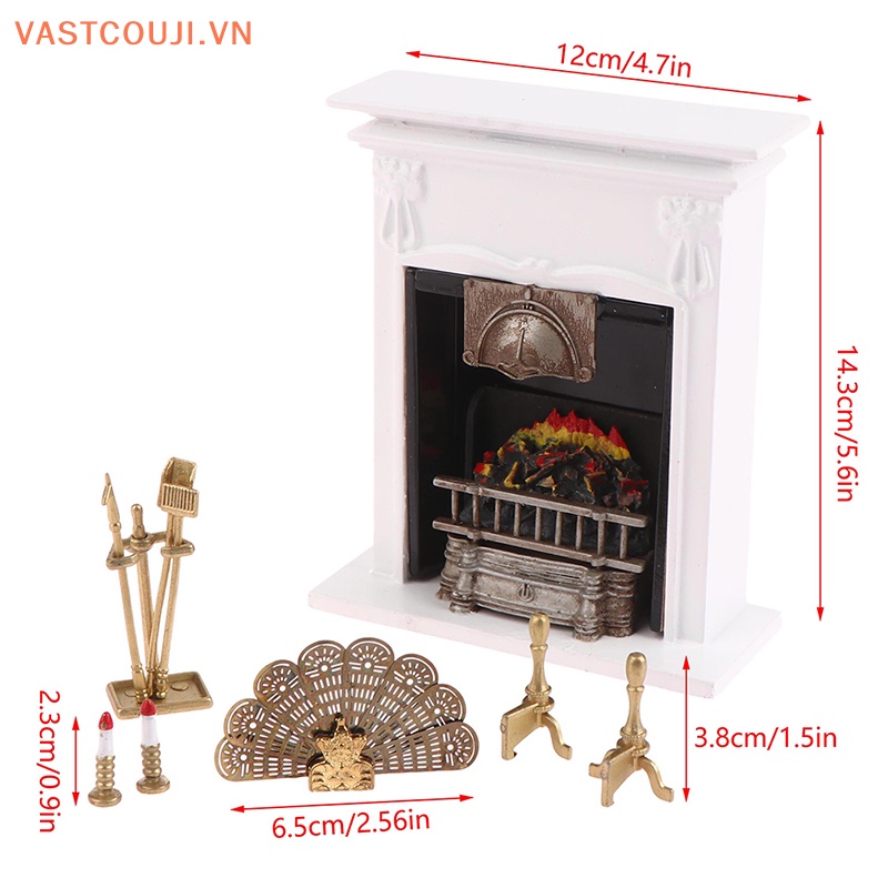1 Bộ Quạt Làm Sạch Lò Sưởi Trang Trí Nội Thất Nhà Búp Bê VASTJI Tỉ Lệ 1: 12