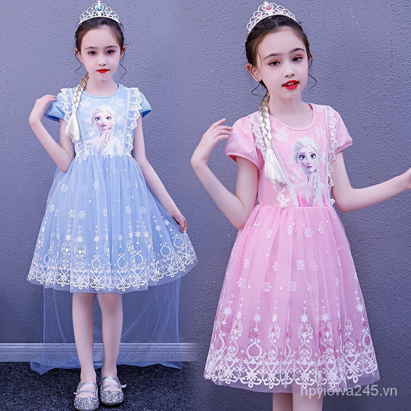 Đầm Công Chúa Elsa / Frozen Phong Cách Mới Cho Bé Gái