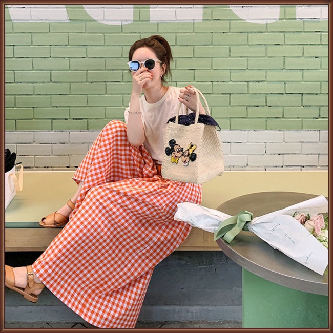 Quần Culottes Lưng Cao Ống Rộng Họa Tiết Kẻ Sọc Phong Cách Cổ Điển Thời Trang Cho Nữ