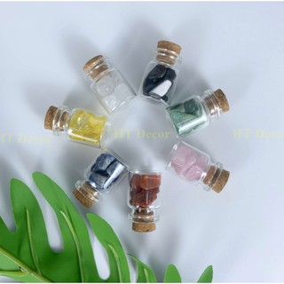 Hũ đá vụn mini thanh tẩy, đá thạch anh vụn tự nhiên , đá phong thủy may mắn