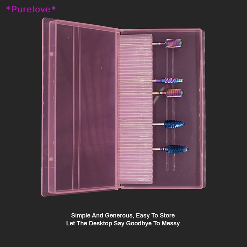 Hộp Nhựa Trong Suốt 24 Ngăn Đựng Đầu Mài Móng Tay Tiện Dụng Mới
