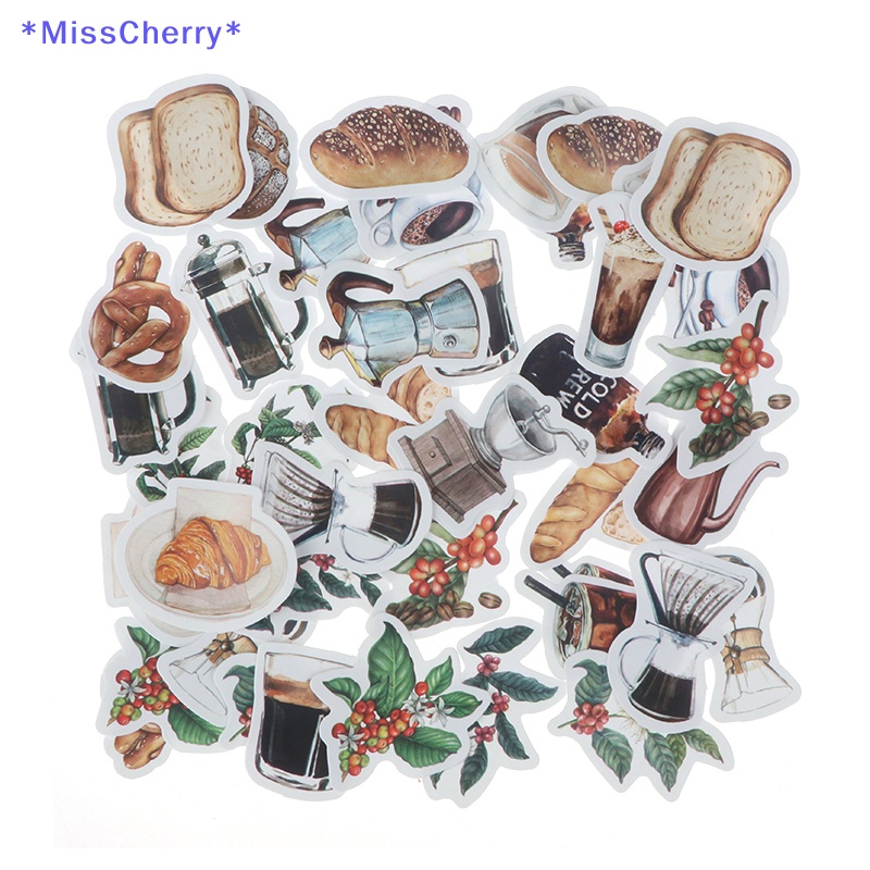 Hộp 46 Miếng Dán Chủ Đề Cà Phê Cổ Điển Trang Trí Điện Thoại / Sổ Tay / Sổ Ghi Kế Hoạch Mới