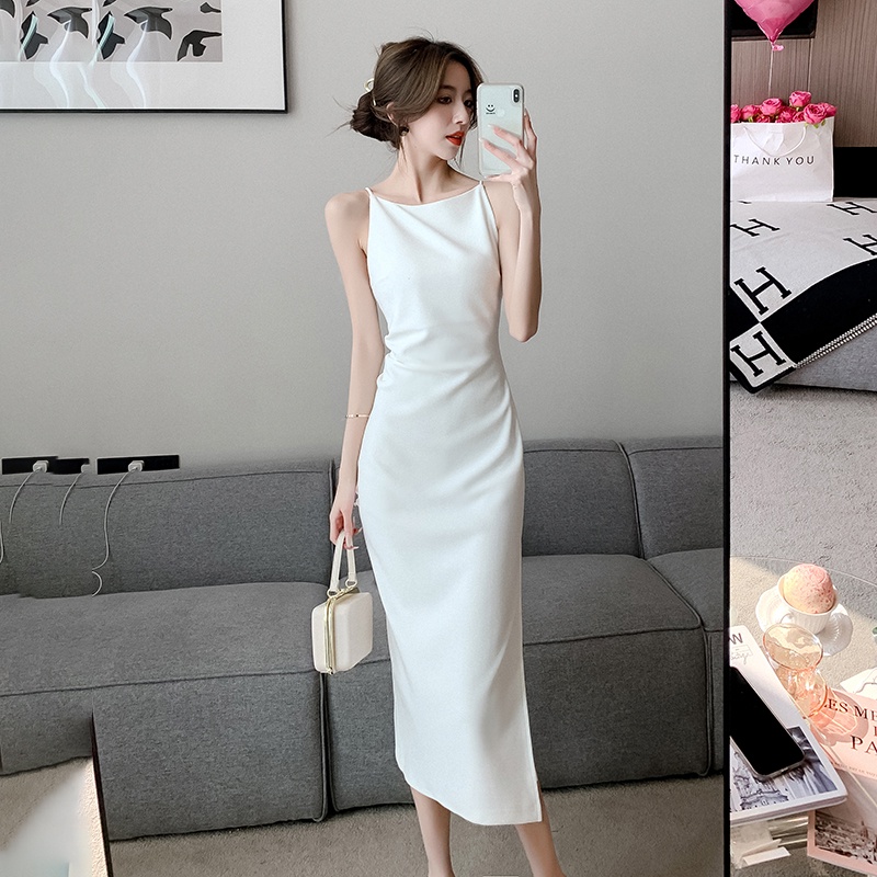 Đầm Hai Dây Xẻ Tà Một Bên Vai Thời Trang Mùa Hè