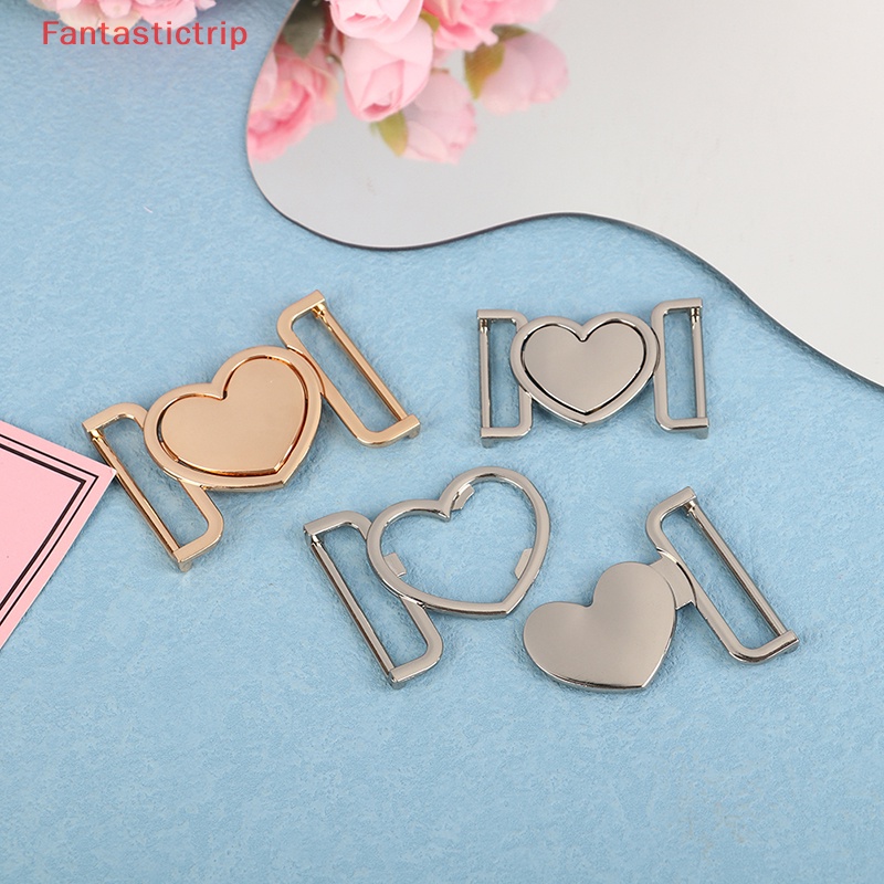 Khóa Cài Thắt Lưng Hình Trái Tim Bằng Hợp Kim Màu Đen / Bạc 30 / 40mm