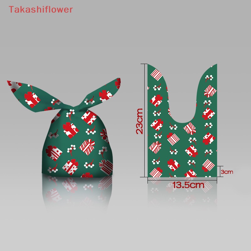 Set 10 Túi Đựng Kẹo Họa Tiết Bông Tuyết Mừng Giáng Sinh Năm Mới