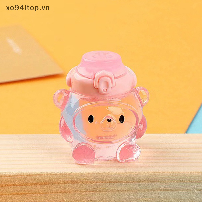 Xoitop Set 2 Mô Hình Gấu Mini Bằng Nhựa Resin Trang Trí Điện Thoại DIY