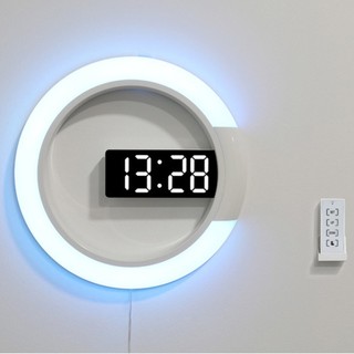 LED Mirror Hollow Wall Clock Modern Minimalist Creative Alarm Clock Wall Clock