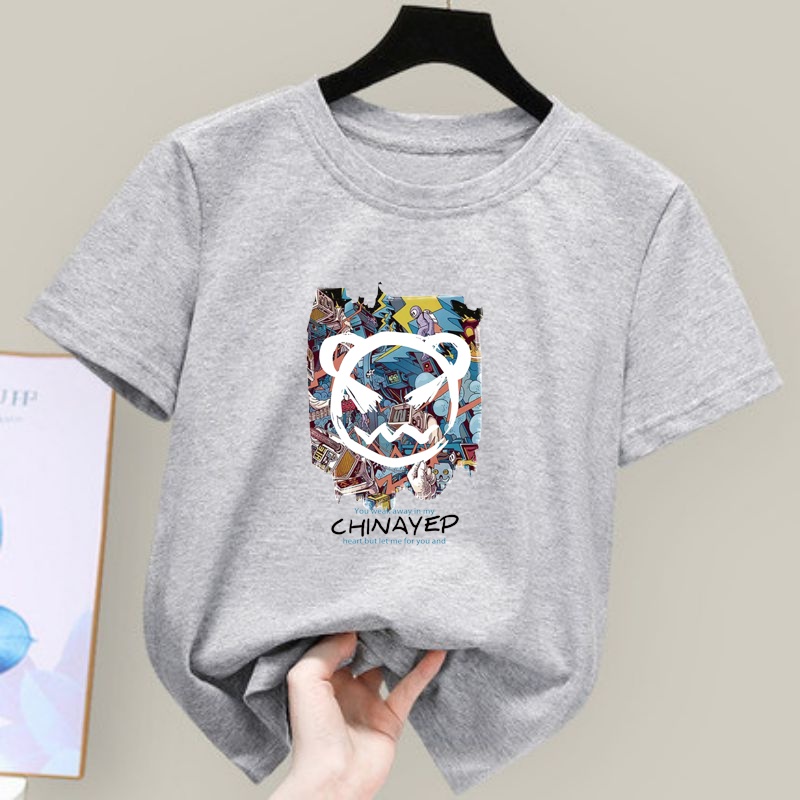 Áo Thun Unisex Tay Ngắn In Họa Tiết Hoạt Hình Dễ Thương Cho Bé Trai 1 Tuổi