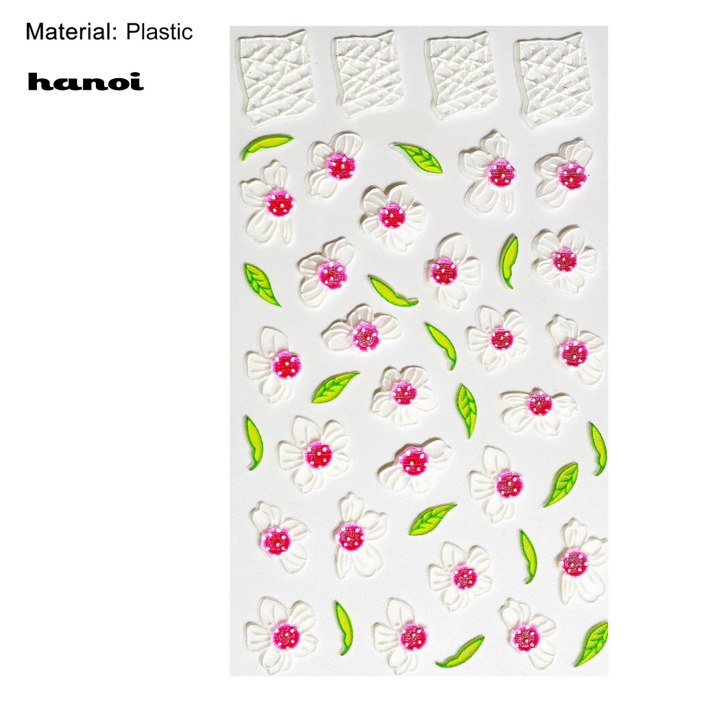 Miếng Dán Trang Trí Móng Tay Họa Tiết Hoa Lá Dập Nổi 5D Thời Trang Cho Nữ