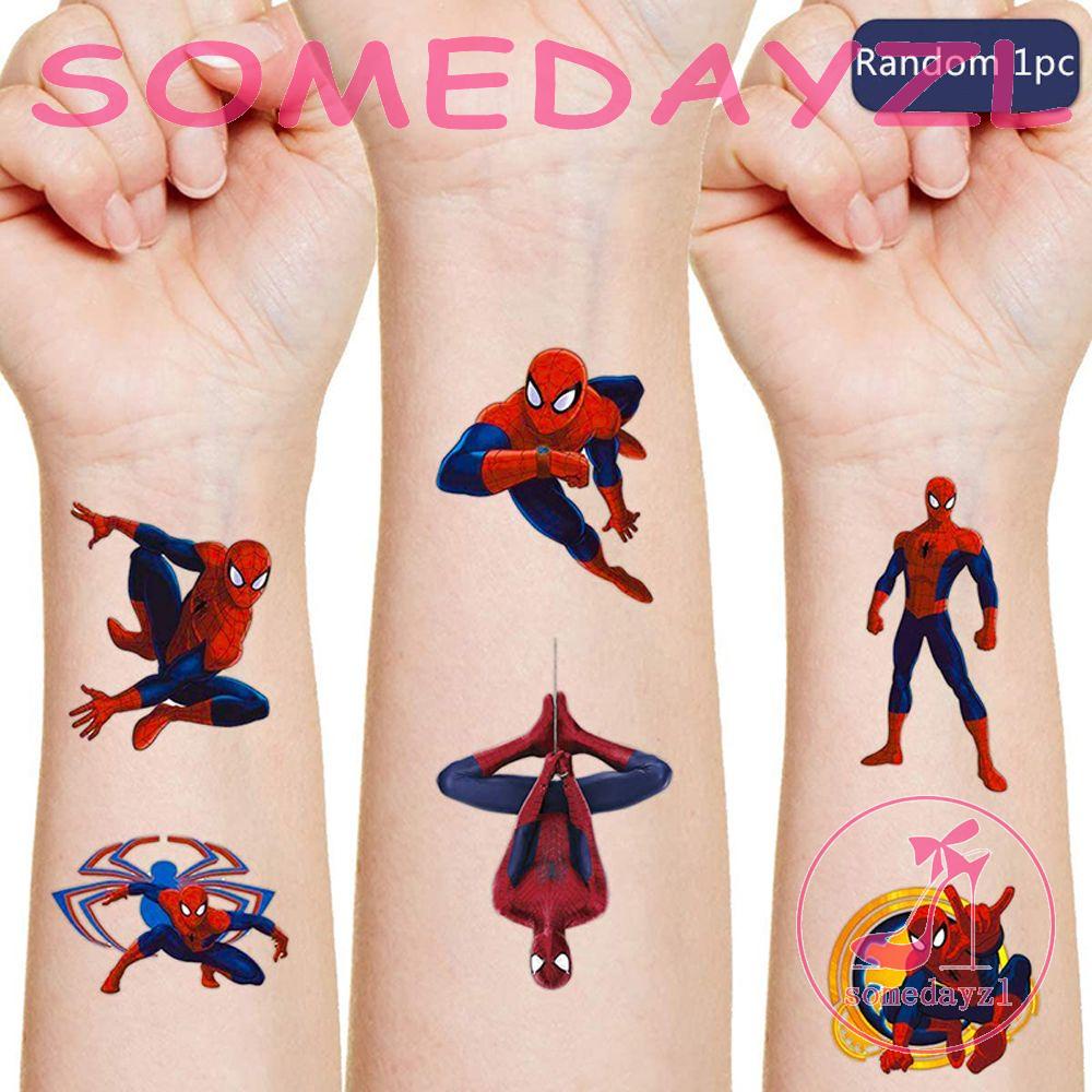 Somedayzl Hình Xăm Dán Hoạt Hình Spiderman Hulk Captain America Quà Tặng Sinh Nhật Cho Bé Trai