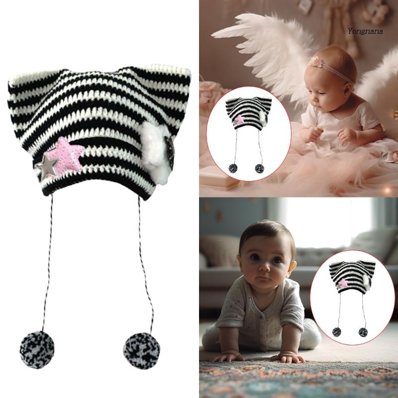 Mũ beanie Tai Mèo Dễ Thương Giữ Ấm Mùa Đông Y2K