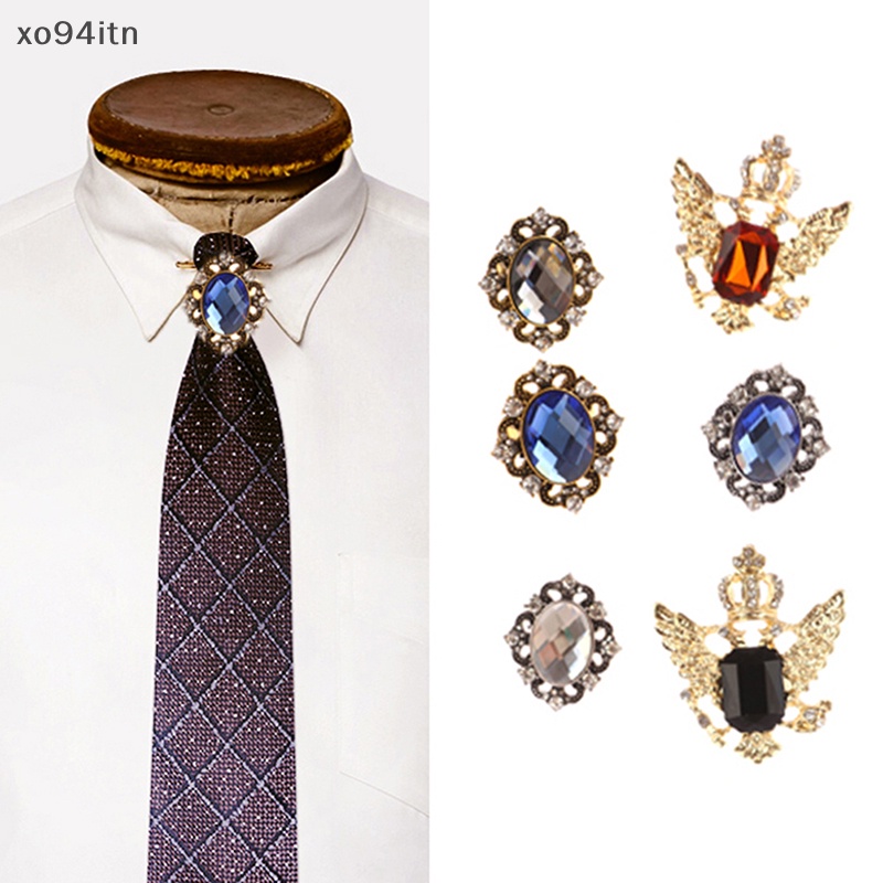 Kẹp Cà Vạt Kim Loại Đính Đá Thời Trang Cho Nam