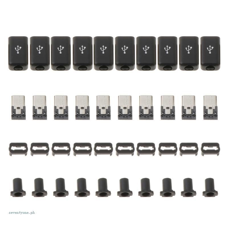 Set 10 Đầu Nối 4 Pin Micro USB Cho Máy Hàn Kèm Vỏ Nhựa