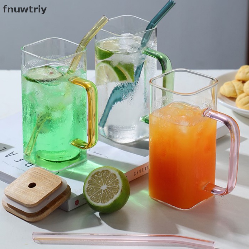 Cốc Uống Nước Bằng Thủy Tinh Có Nắp Tre Và Ống Hút Tiện Dụng