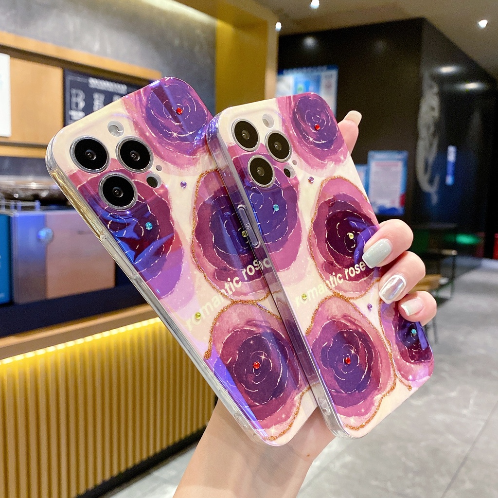 Ốp Điện Thoại TPU Chống Sốc Màu Blue-ray Cho IPhone 14 13 12 11 Pro MAX 14 Plus X XR XS MAX 7 8 Plus