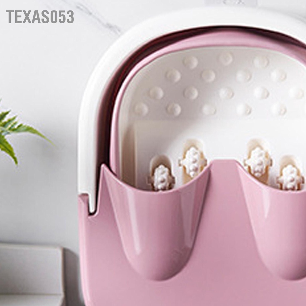 Texas053 Bồn ngâm chân có thể gập lại với con lăn mát xa Spa di động Ngâm bồn tắm nắp tay cầm