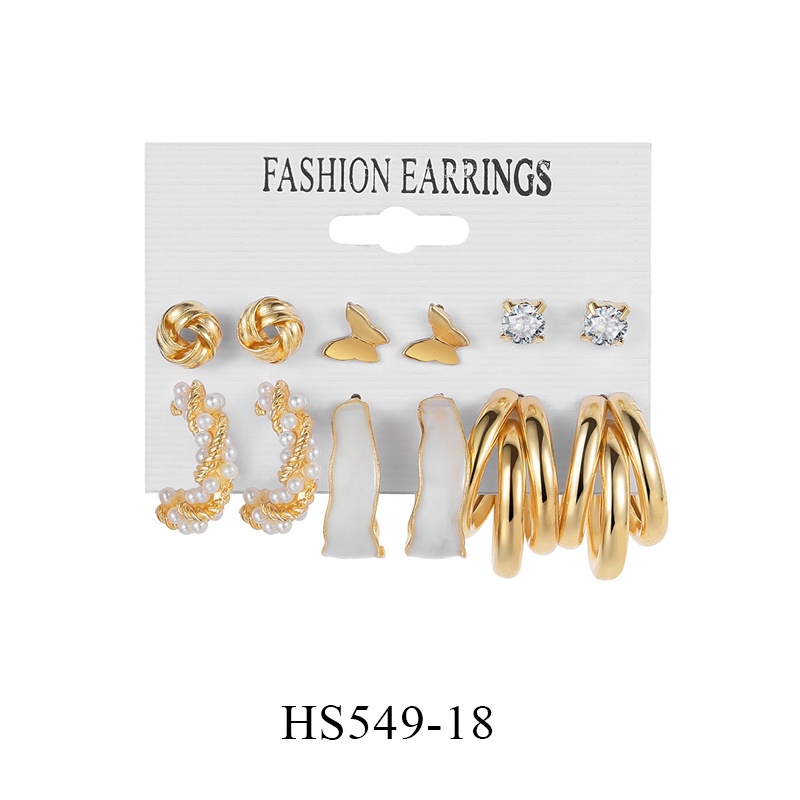 Bông Tai Hợp Kim Đính Ngọc Trai Nhân Tạo Nhiều Kiểu Dáng Thời Trang