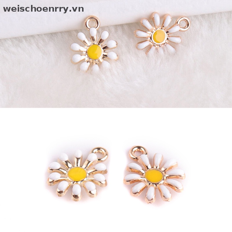 10 Mặt Dây Chuyền Hình Hoa Hướng Dương Bằng Hợp Kim Tráng Men DIY
