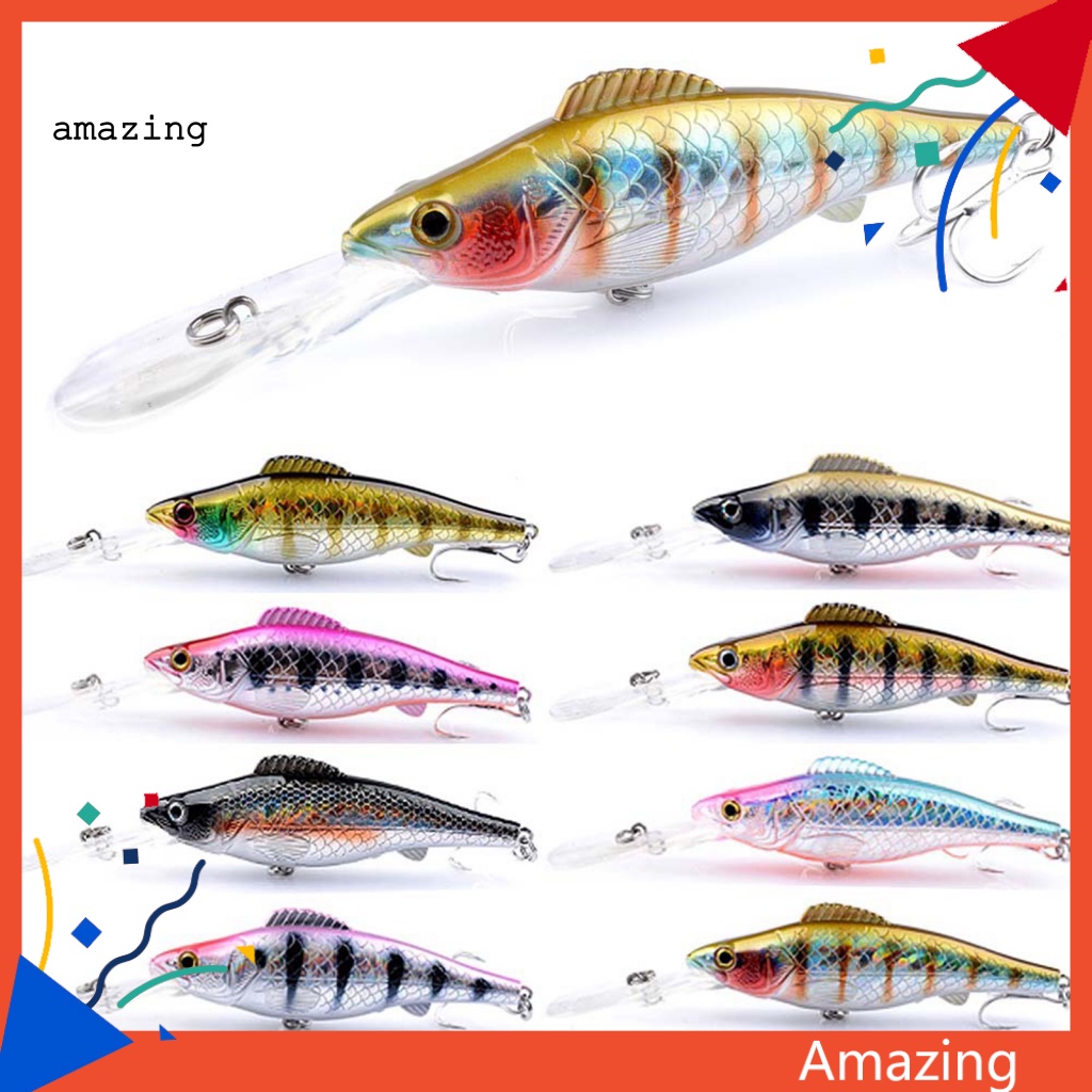 Mồi Câu Cá Giả 3D Màu Sắc Tươi Sáng 12.6cm / 14.76g