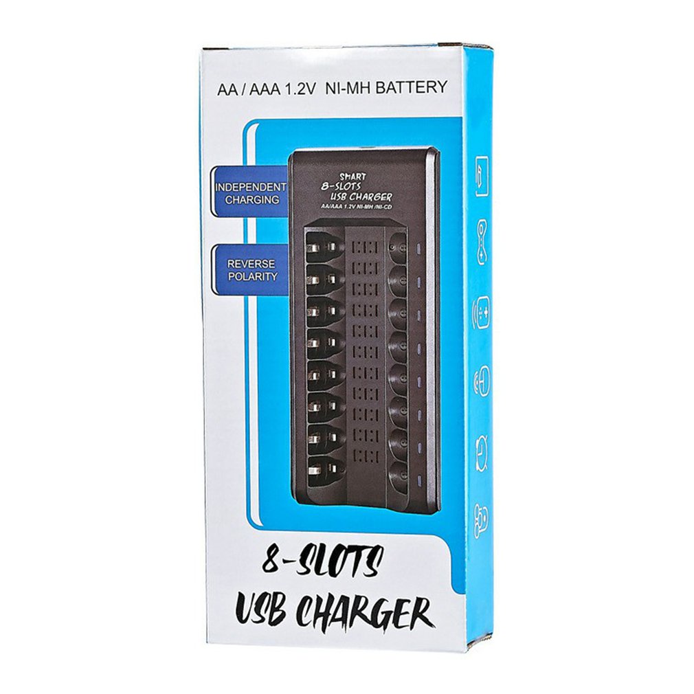 8 Slot Smart Battery Charger Led Display For Aa / Aaa Nimh Rechargeable Batteries With Charging Indication [Q/5]