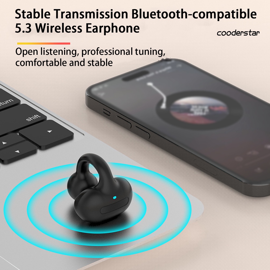 (COOD) Tai Nghe Thể Thao M-S8 Kẹp Tai Cảm Ứng Xương Chống Nước Bluetooth 5.3 HiFi Âm Thanh Sống Động Dùng Tại Nhà
