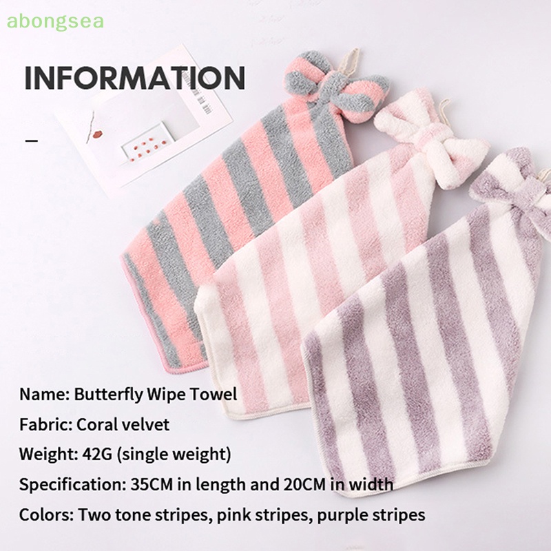 Abongsea Khăn Lau Tay Sợi Nhỏ Mềm Mại Thấm Hút Tốt Nhanh Khô Tiện Dụng Cho Nhà Bếp / Phòng Tắm