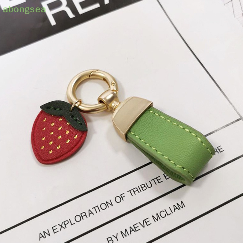 Abongsea Móc Khóa Da Cừu Thật Phong Cách Pháp Tinh Tế Cho Nữ