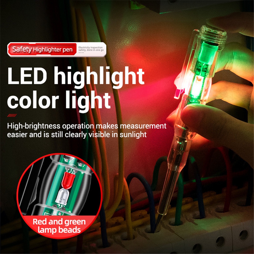 Tua vít RIRIHI đèn LED hai màu cách nhiệt độ sáng cao 3.5mm đa năng B12 24-250V ANENG