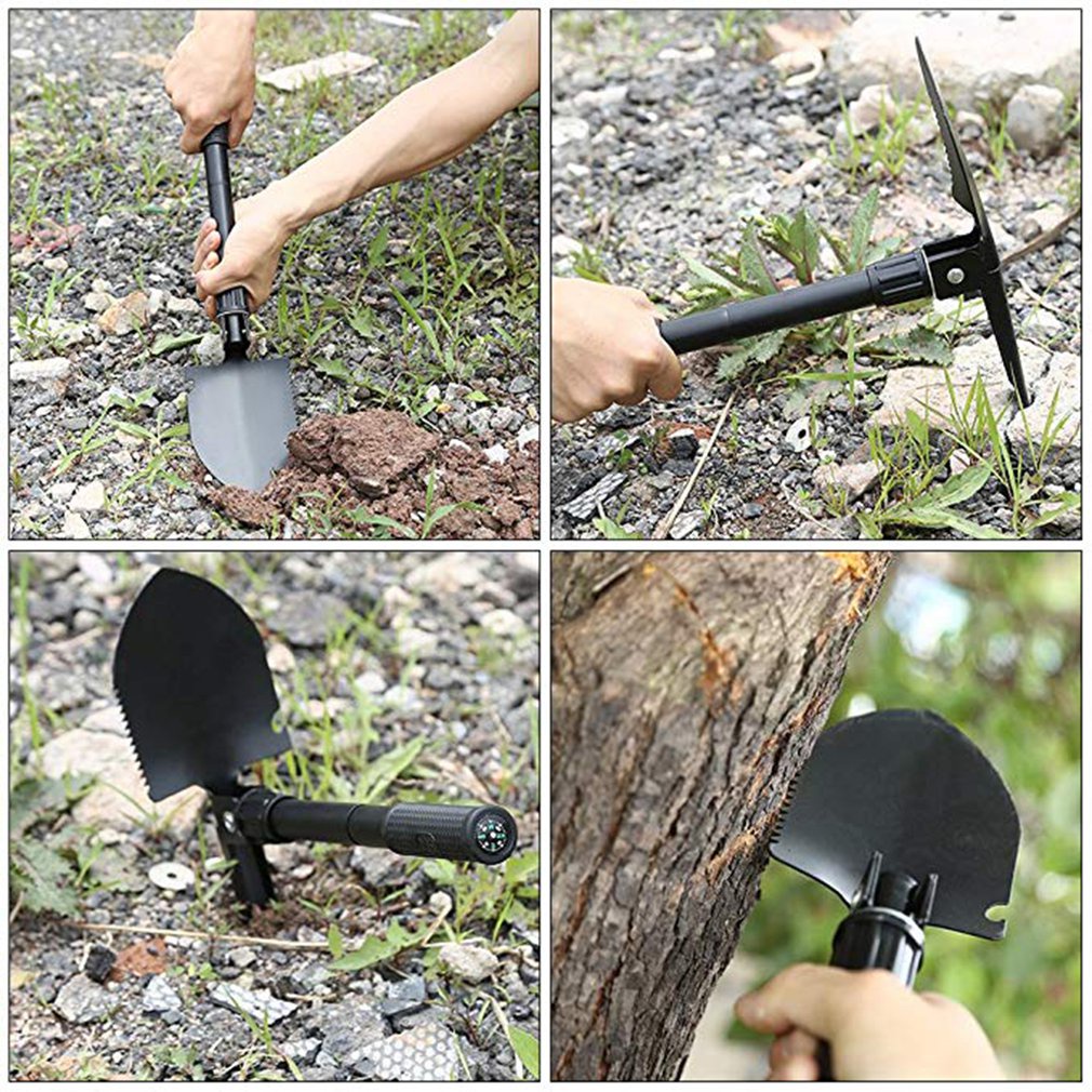 Camp Shovel Tool Multifunctional Collapsible Multi-Function Compass Design Outdoor Camping Shovels [Q/6]