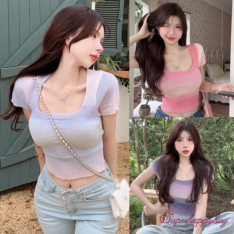 Áo Thun Croptop Tay Ngắn Dáng Ôm Thời Trang Mùa Hè Dành Cho Nữ