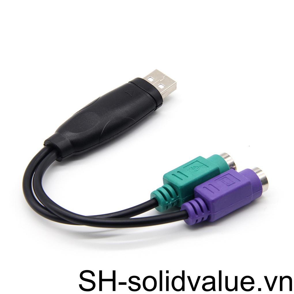 Dây Cáp Chuyển Đổi Từ Đầu Cắm USB Sang Ổ Cắm Kép PS2 Cho Máy Tính / Laptop