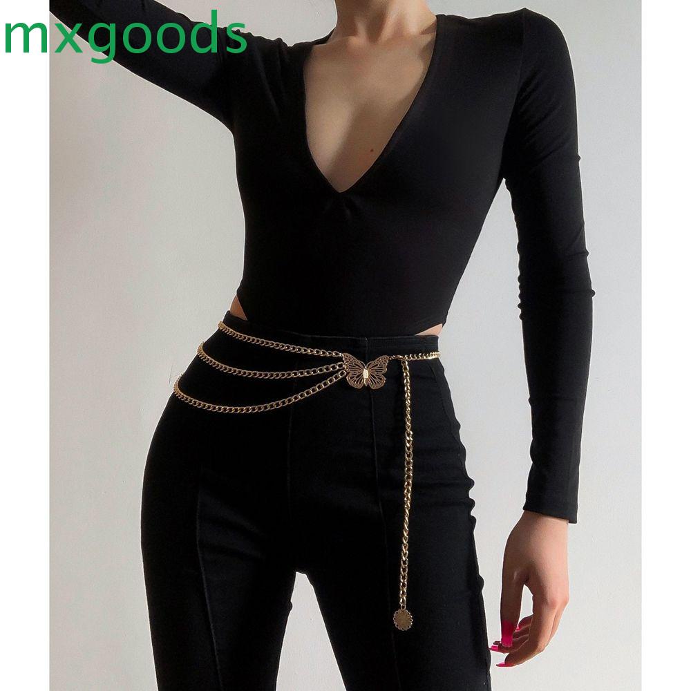 Dây Xích Đeo Hông Nhiều Lớp Phối Tua Rua Hình Bướm Phong Cách Cổ Điển Thời Trang