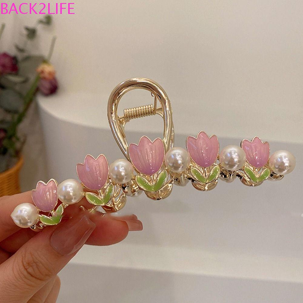 Kẹp Tóc Hình Hoa Tulip / Cá Mập Bằng Hợp Kim Thời Trang Cho Nữ 2life