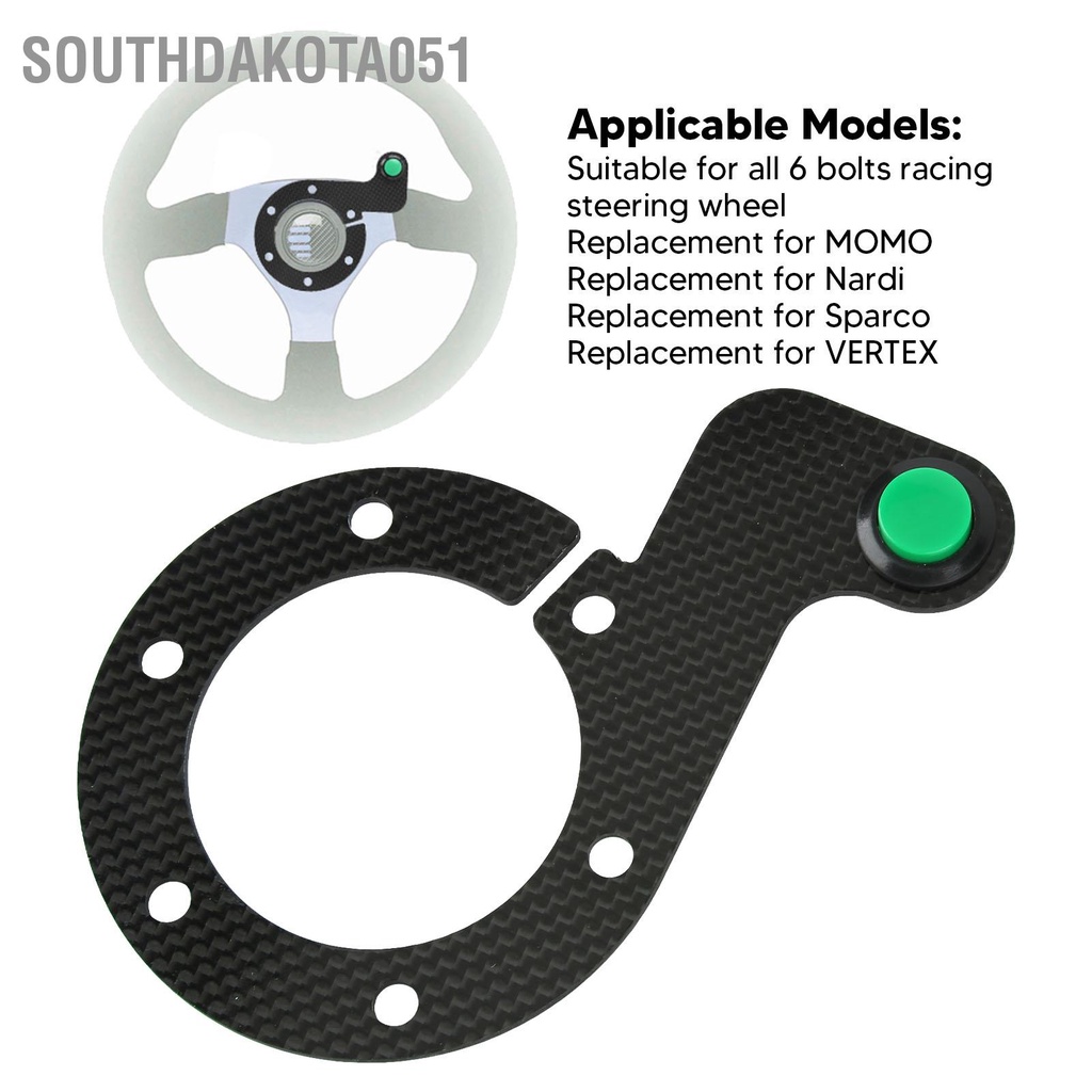 Southdakota051 Bọc Vô Lăng Nút Sừng 6 Lỗ Sợi Carbon Cảm Ứng Thoải Mái Nhạy Thay Thế Cho MOMO