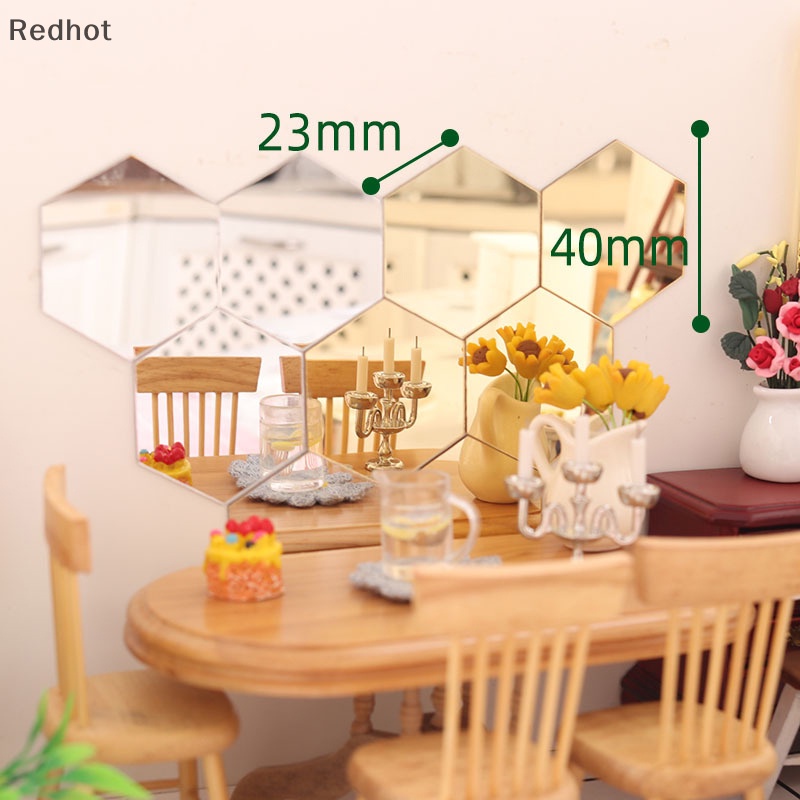 &lt; Redhot &gt; Bộ 2 Gương Trang Trí Nhà Búp Bê Mini Kết Hợp Làm Đạo Cụ Chụp Ảnh