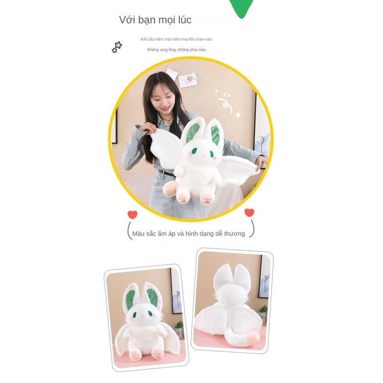 Thú Nhồi Bông Hình Thỏ Trắng Xinh Xắn Đáng Yêu