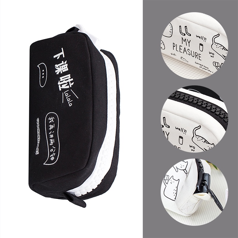 Bóp Viết Khóa Kéo In Hình Mèo Dễ Thương