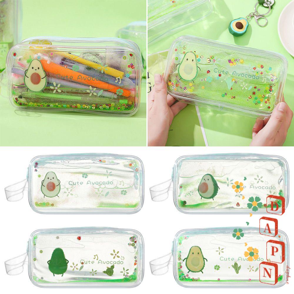 Túi Đựng Bút Họa Tiết Quả Đào Phối Kim Tuyến Nước Nhỏ Gọn DAPHS